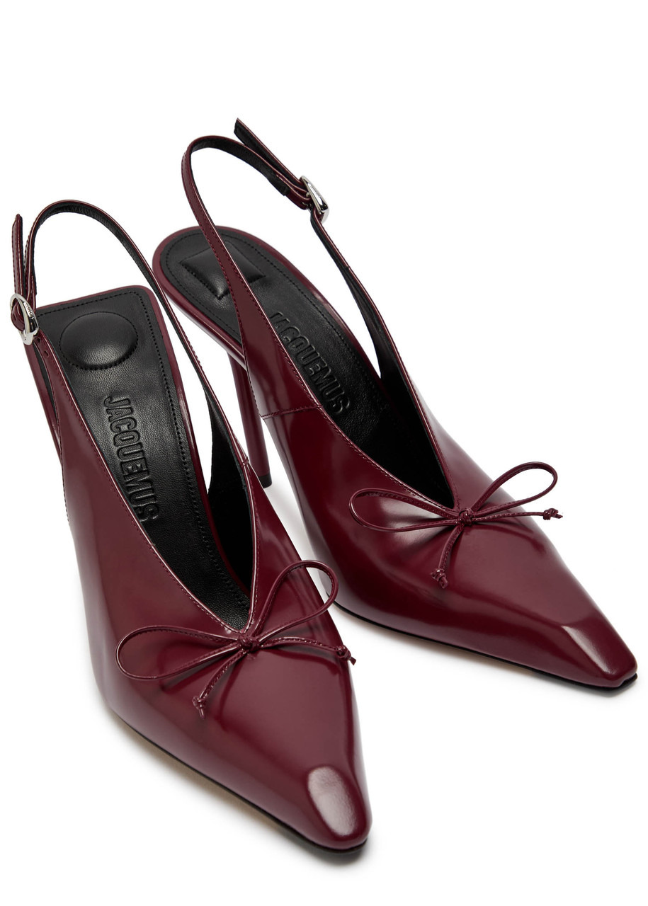 Jacquemus Les High Cubisto 100 Leather Slingback Pumps - 3