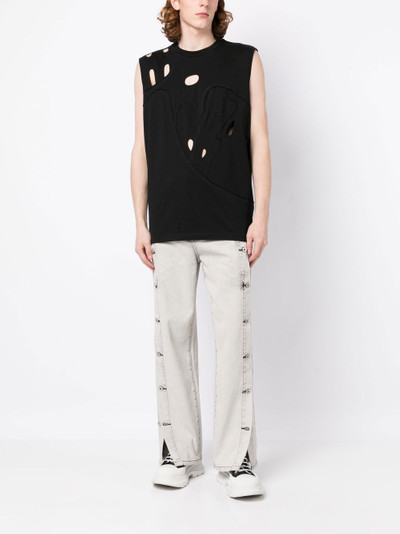 FENG CHEN WANG distressed-effect cotton vest outlook