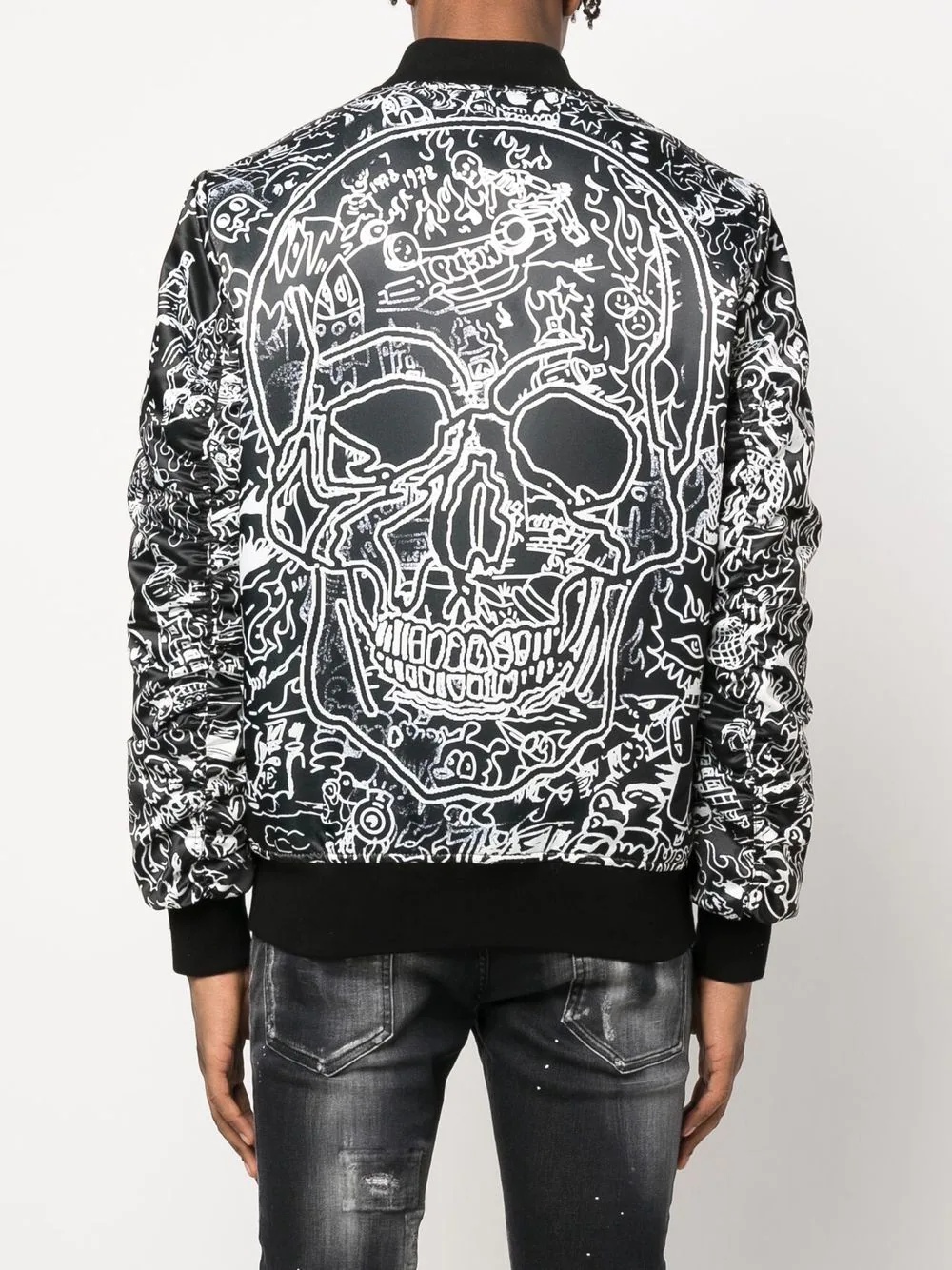 skull-print bomber jacket - 4