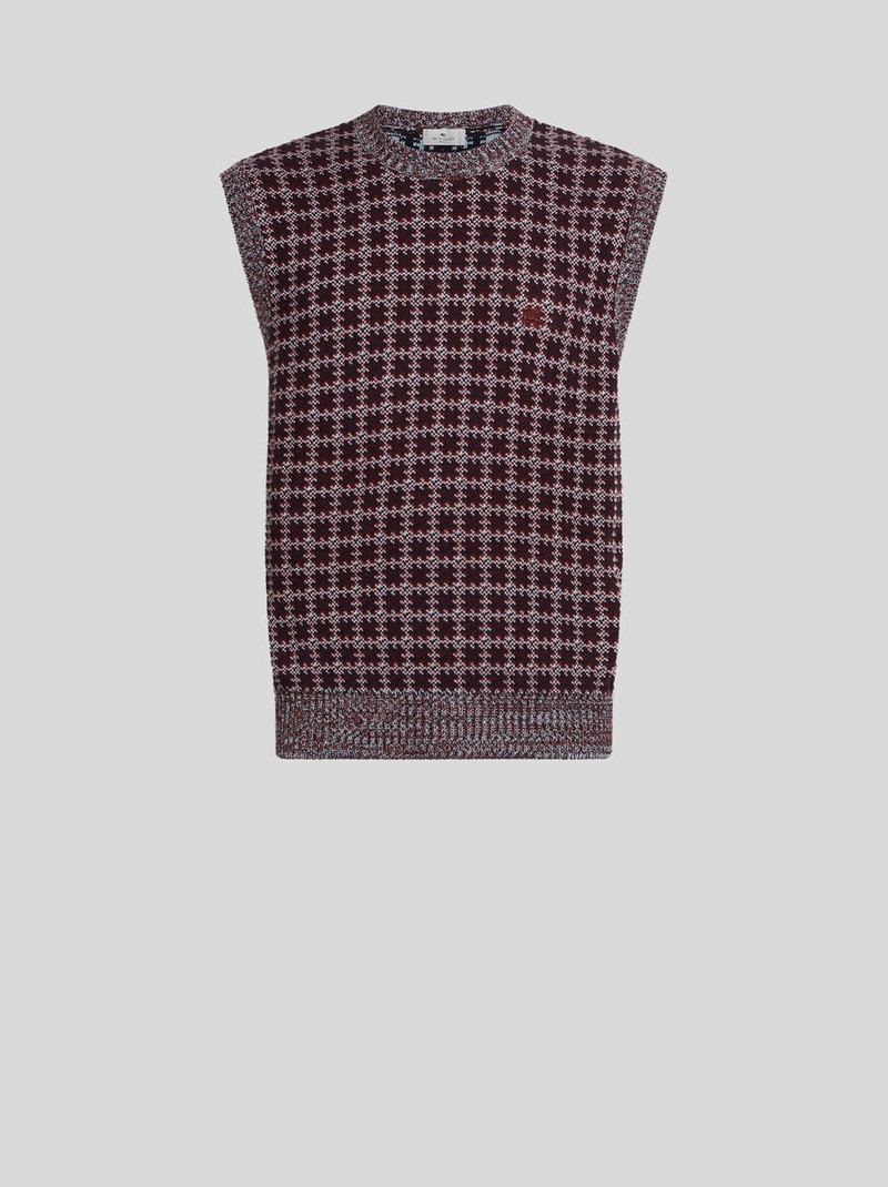 PEGASO EMBROIDERY를 가진 COTTON WAISTCOAT 1