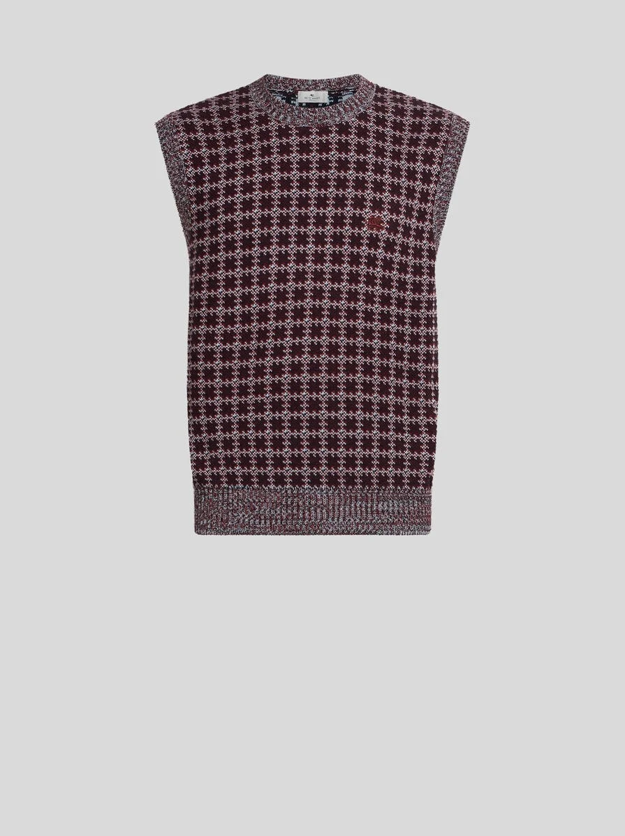 COTTON WAISTCOAT WITH PEGASO EMBROIDERY - 1