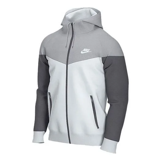 Nike Contrast Color Stitching Sports hooded Logo Jacket Gray AT5271-102 - 1