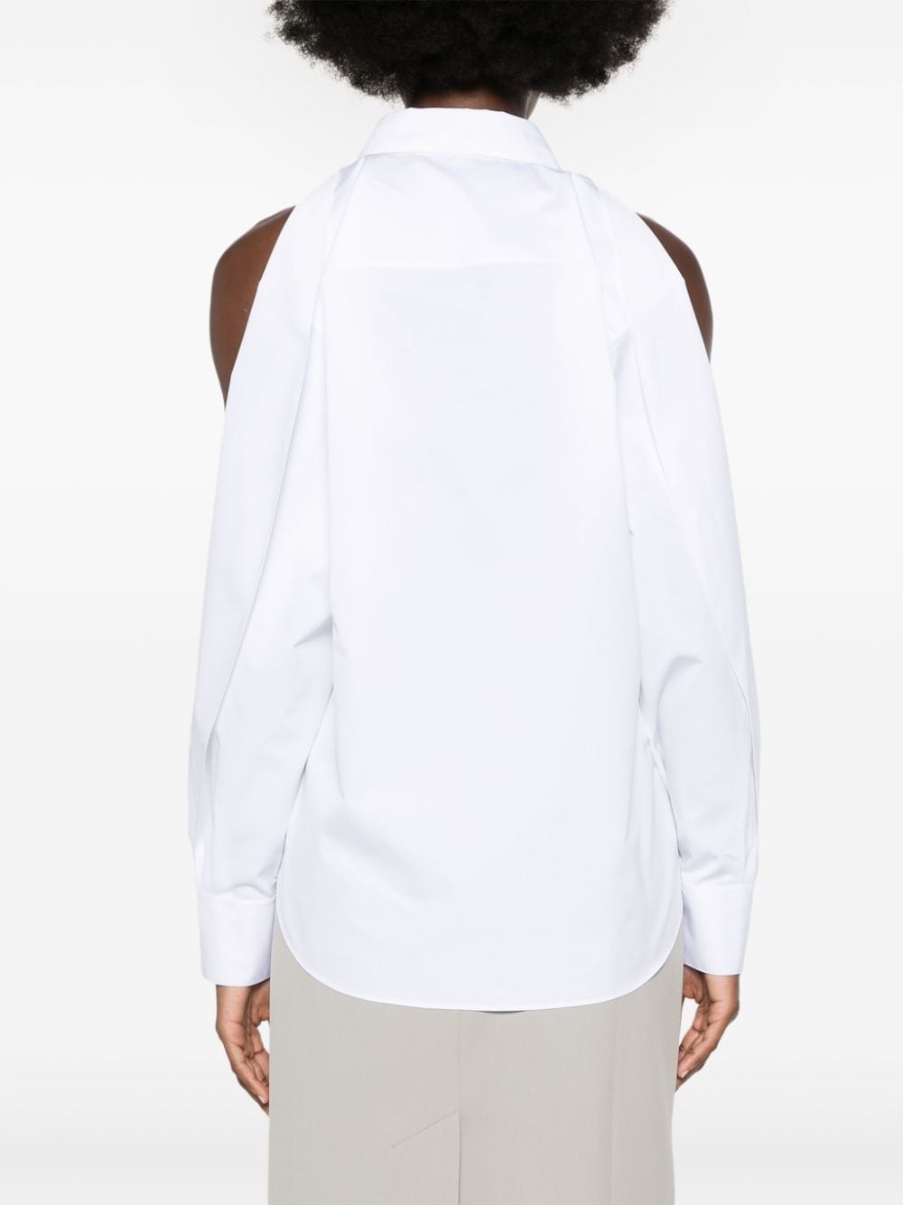 balloon-sleeve cotton shirt - 4