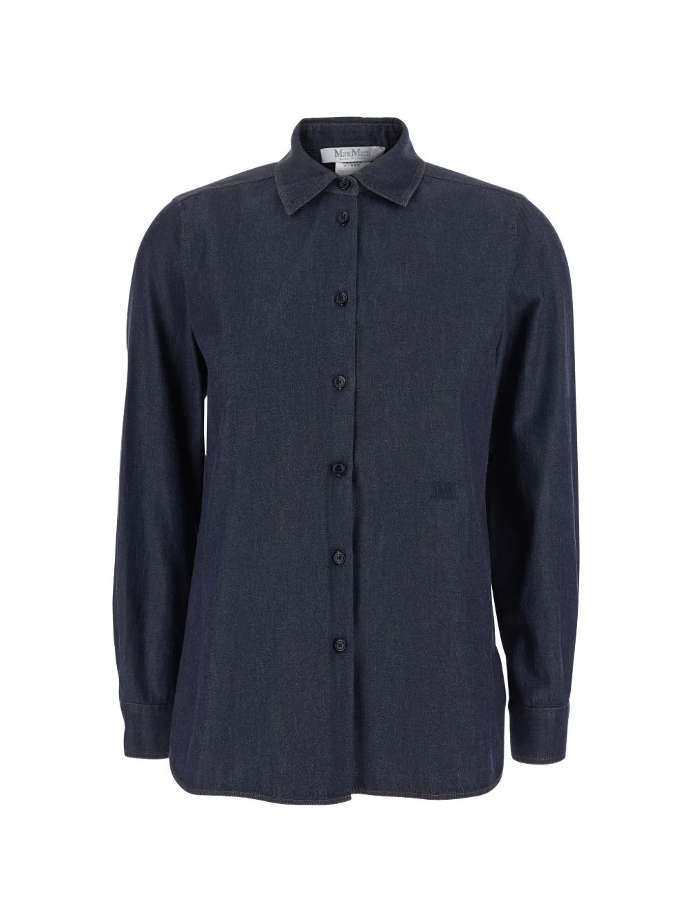 logo-embroidered denim shirt - 1