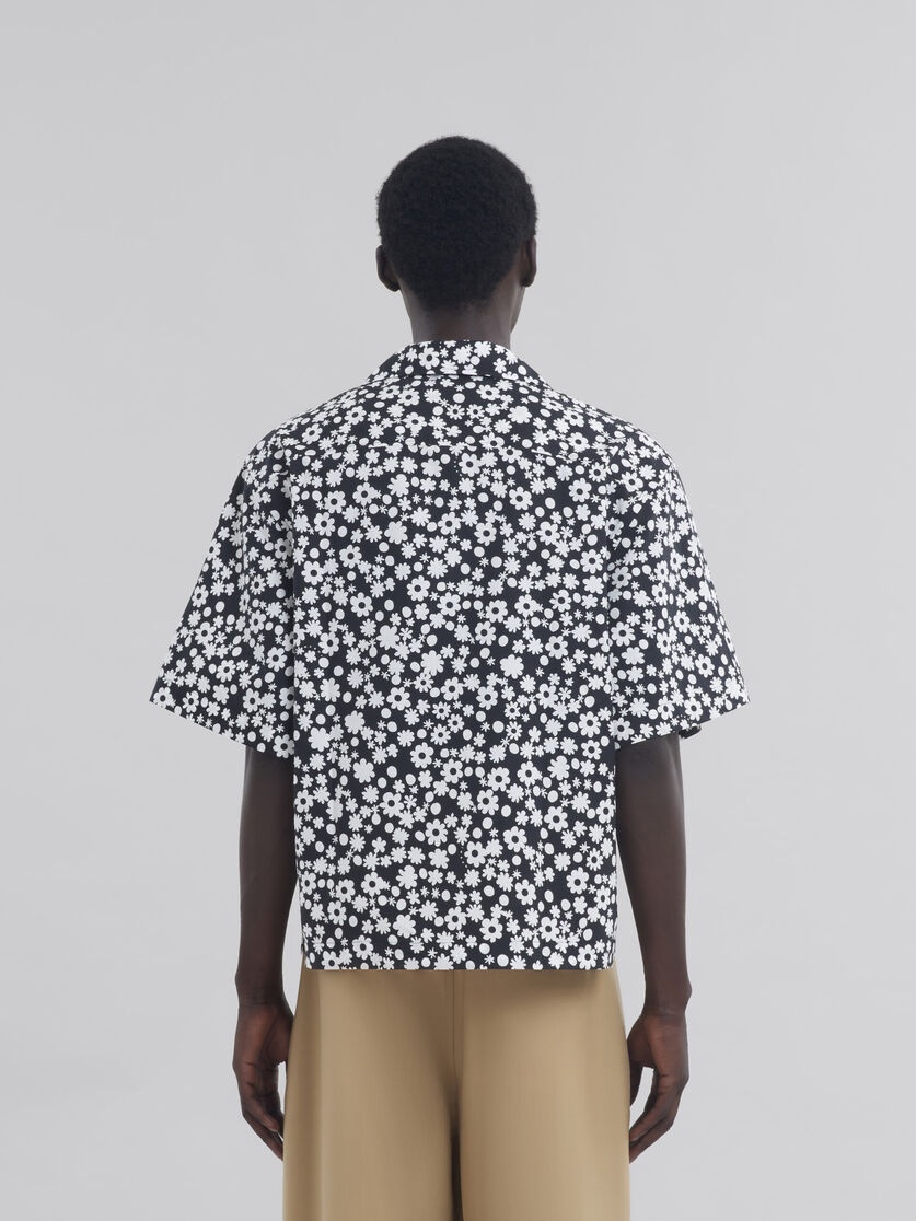 BLACK AND WHITE BOXY SHIRT WITH POP FIELDS MOTIF - 3