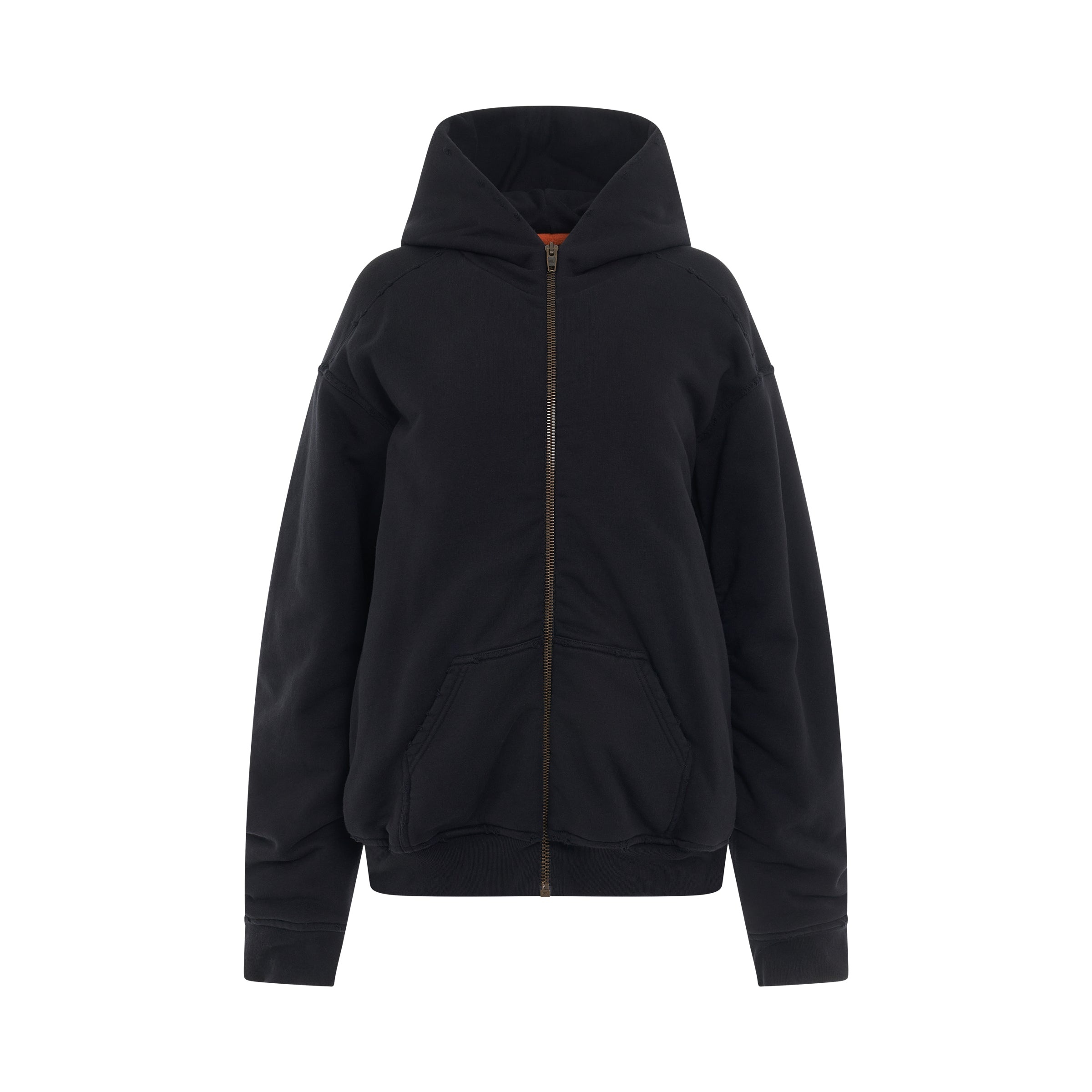 Offshore Zip-up Hoodie Medium Fit in Black Faded