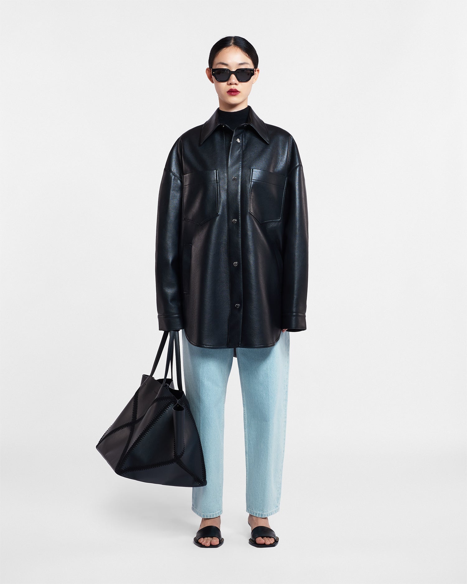 Regenerated Leather Overshirt - 2