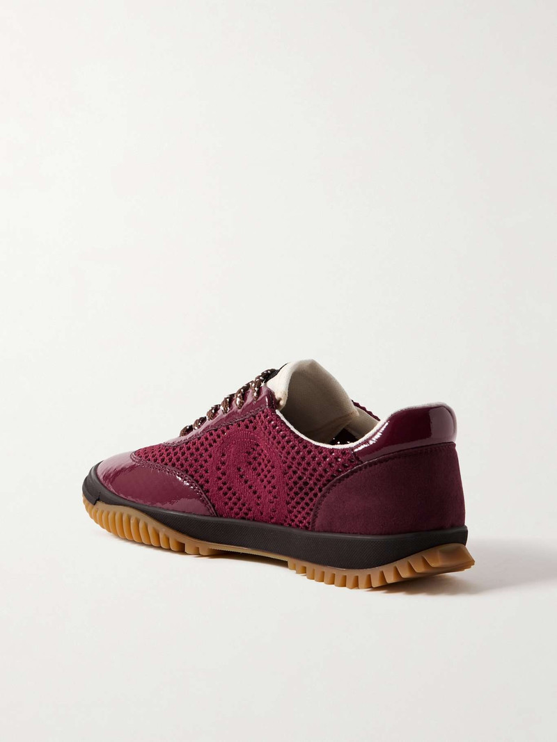 S-Wave Sport mesh, vegan patent-leather and vegan suede sneakers Burgundy 3