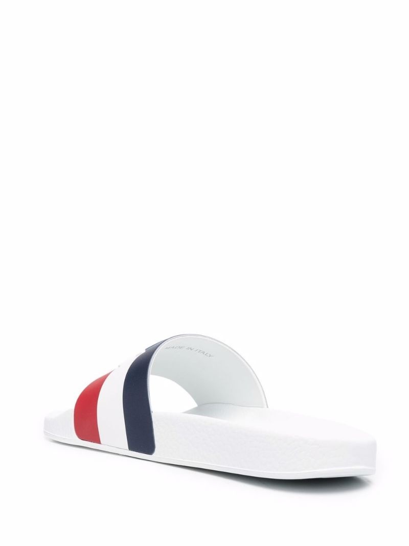 striped embossed-logo slides - 3