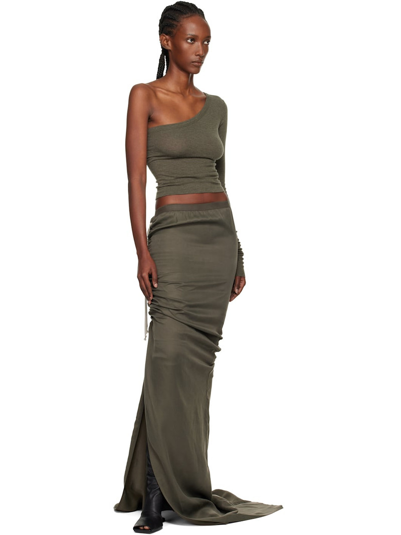 Rick Owens Khaki Concordians Edfu Maxi Skirt outlook
