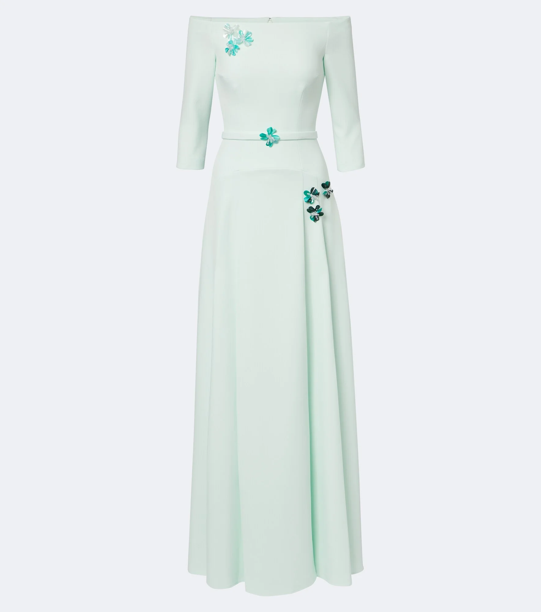 Amadora off-shoulder crêpe gown - 1