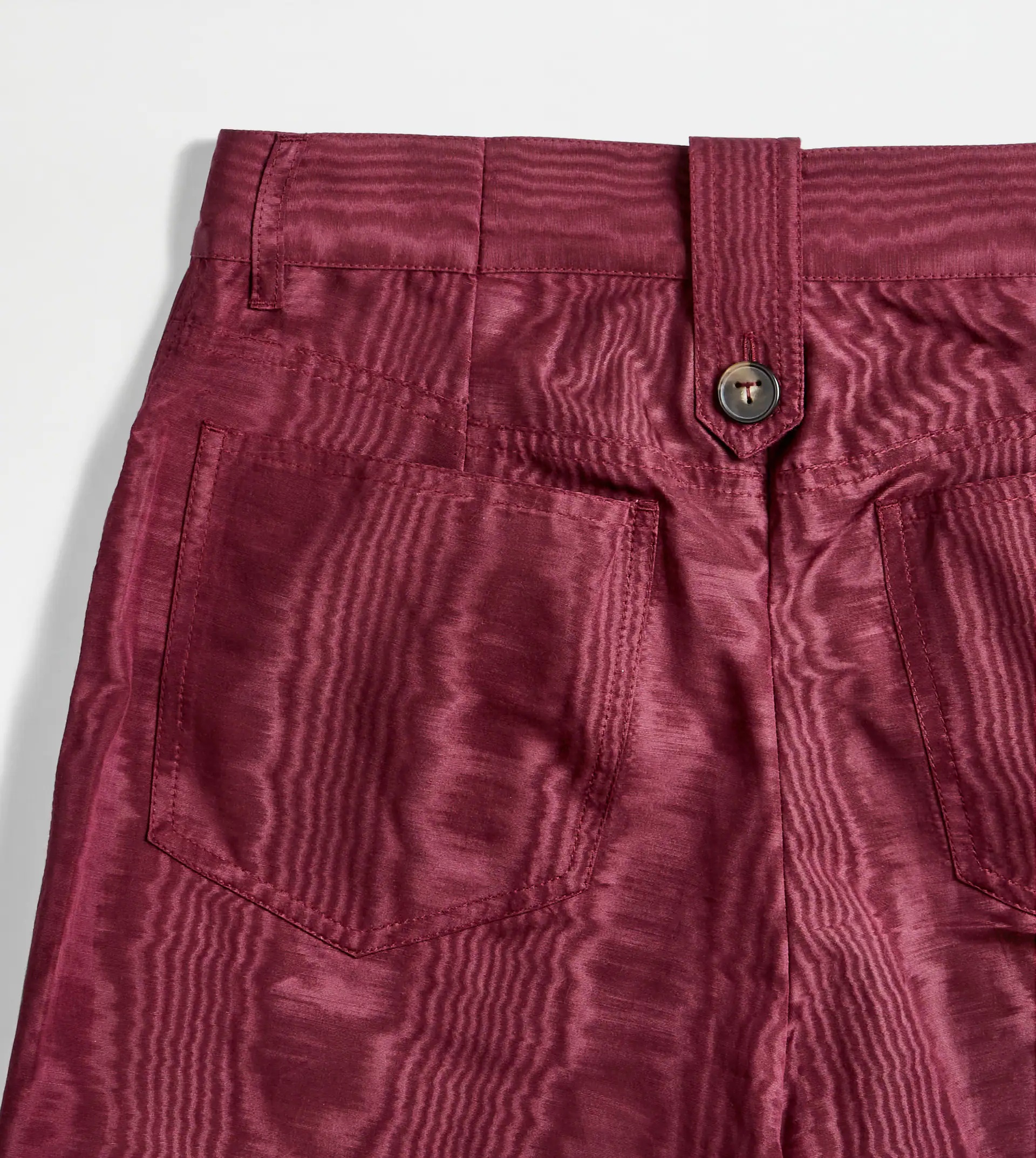 MOIRÉ TROUSERS - BURGUNDY - 6