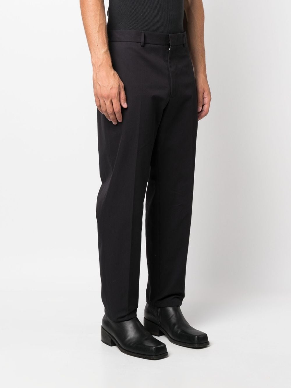straight-leg cotton trousers - 3