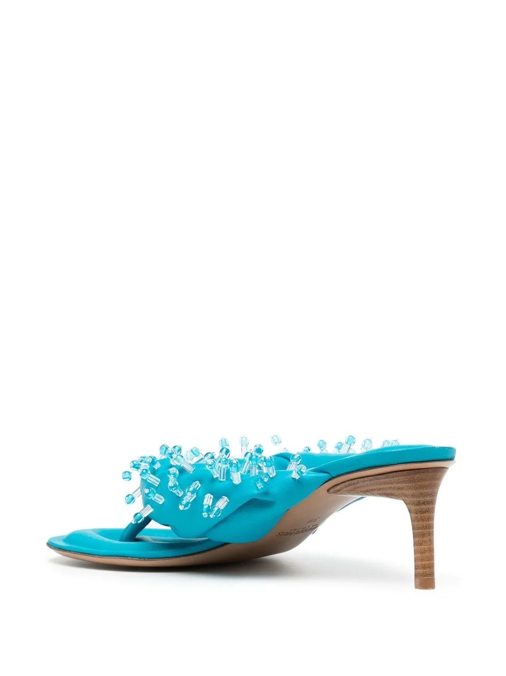 bead-embellished open-toe mules - 3