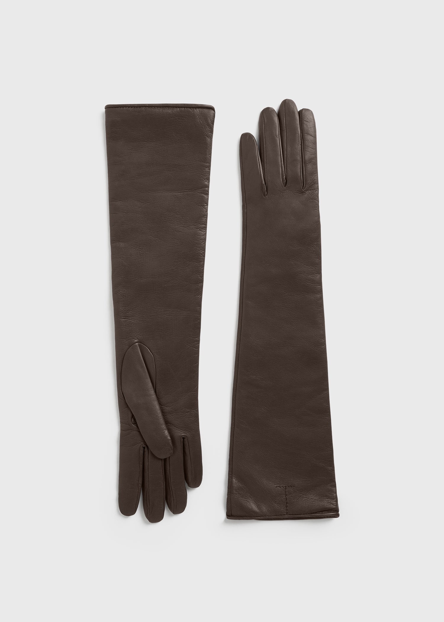 Long leather gloves brown - 4
