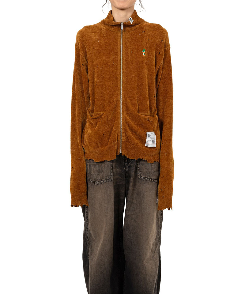 Distressed High Neck Knit Cardigan 16