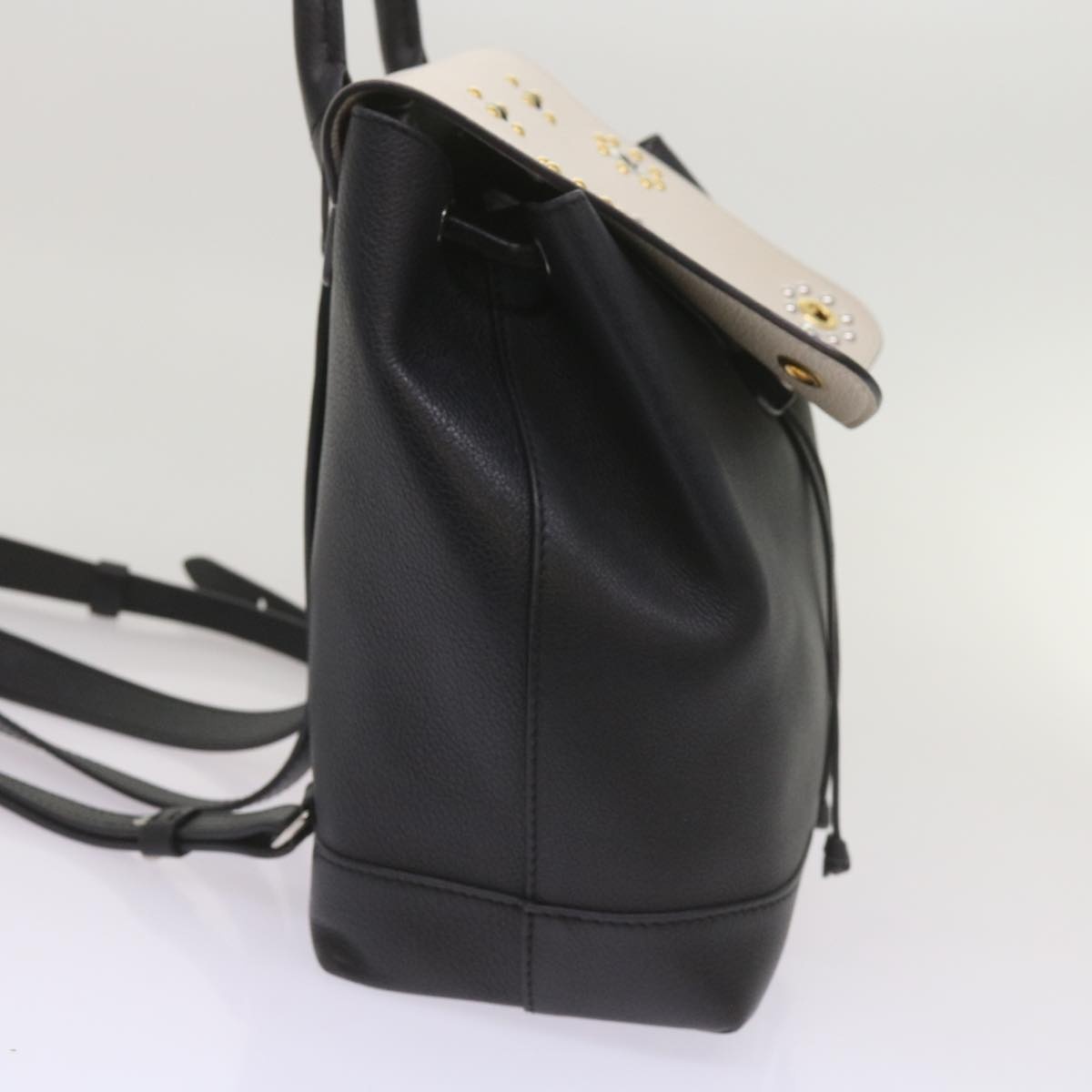 LOUIS VUITTON Lock Me Backpack Calf Leather Black White M54108 - 5