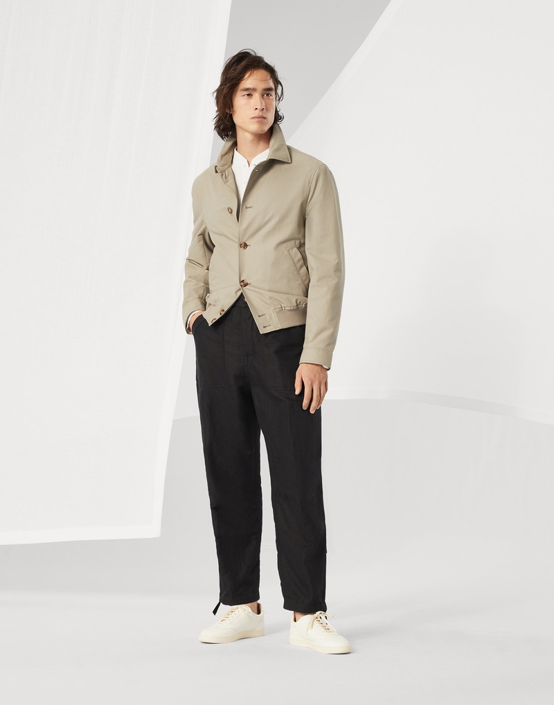 Cotton waffle jersey long sleeve T-shirt with Henley collar 5