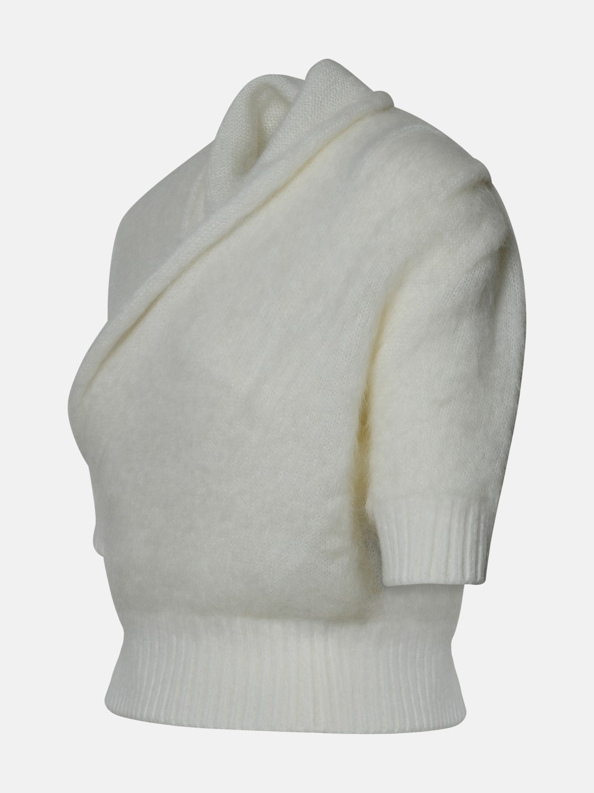 WHITE VIRGIN WOOL BLEND SWEATER - 2