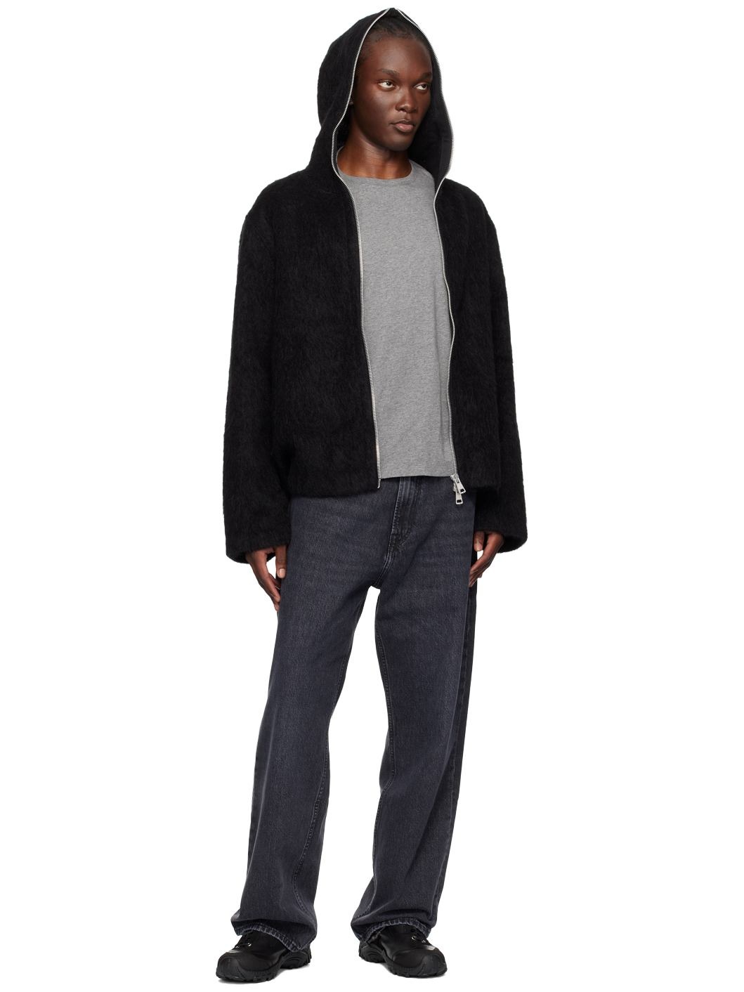 トップス OUR LEGACY SHRUNKEN FULLZIP ALPACA 50 Shrunken Full Zip Polo in Ash Grey Alpaca – SVRN