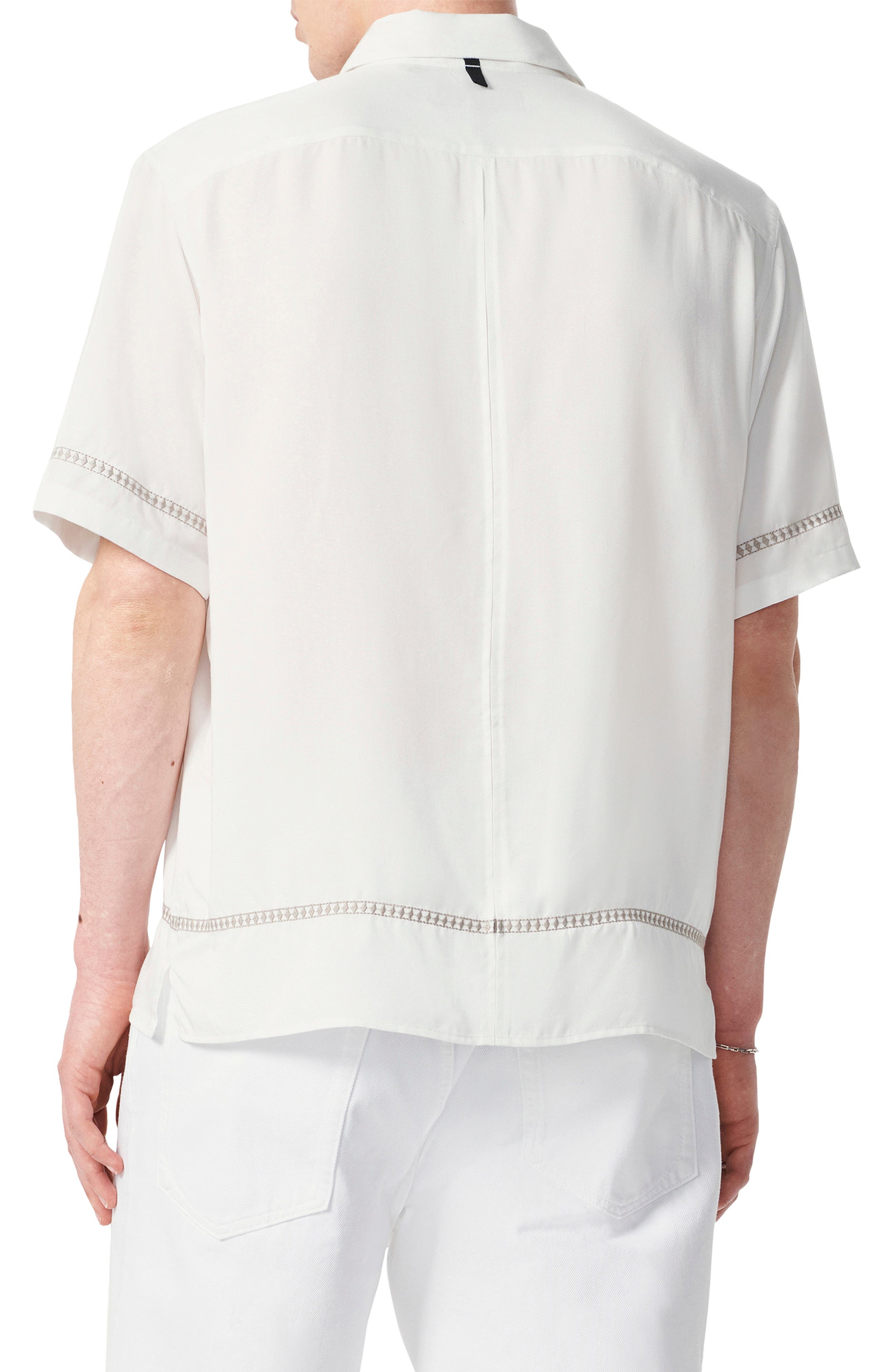 rag & bone Dalton Embroidered Short Sleeve Button-Up Shirt in White at Nordstrom - 3