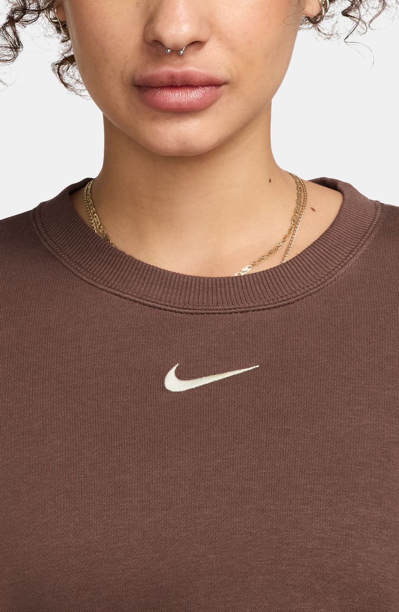 Nike Phoenix Fleece Oversize Crewneck Sweatshirt in 265 Faunbn/sail at Nordstrom - 3