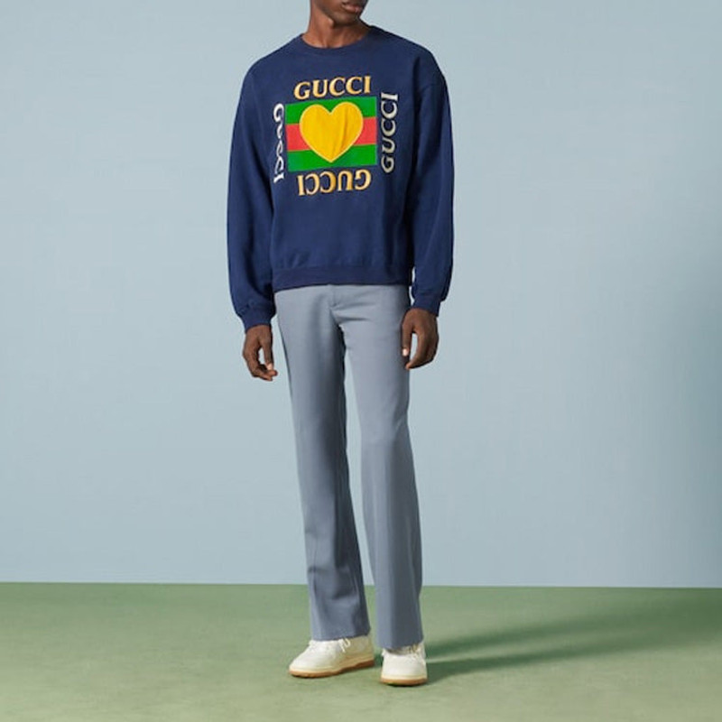 GUCCI Gucci Cotton Jersey Sweatshirt 'Blue' 715919-XJFRY-4030 outlook