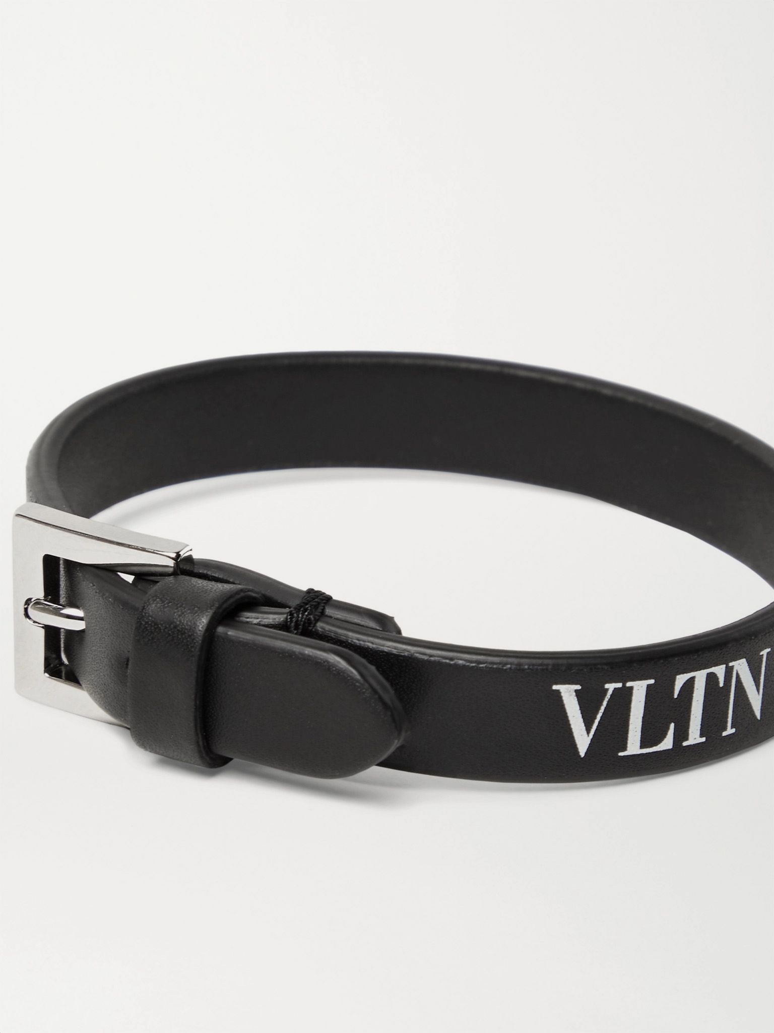 Valentino Garavani Logo-Print Leather Bracelet - 4