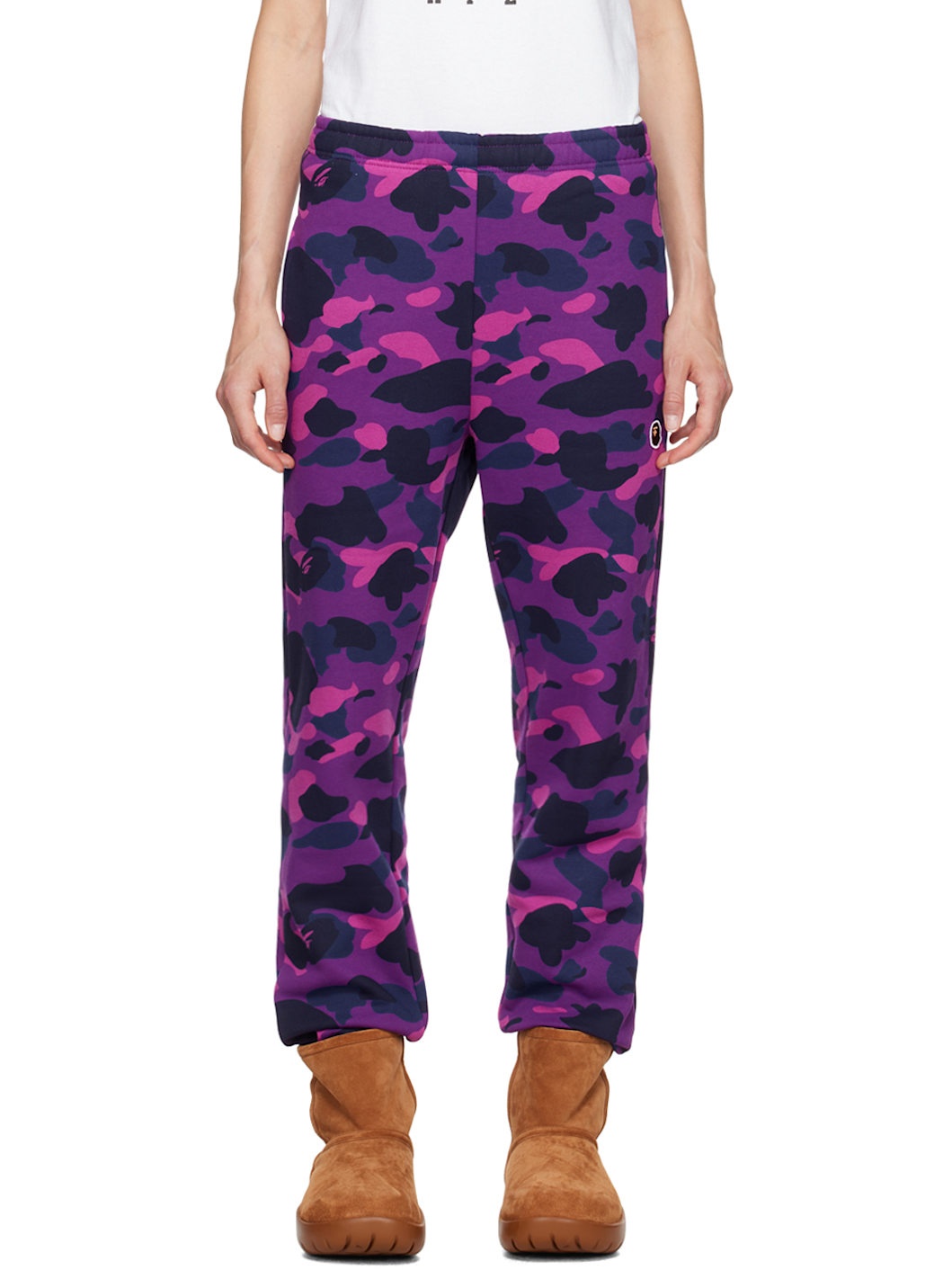 Purple Color Camo Sweatpants - 1