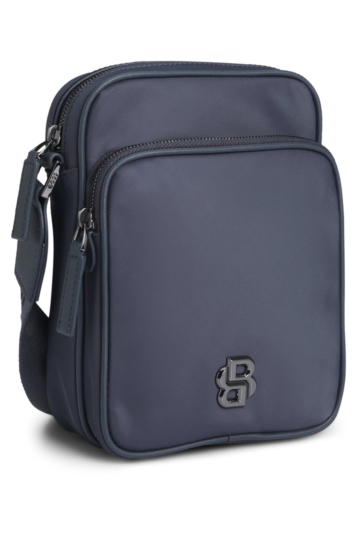 TWILL REPORTER BAG WITH DOUBLE B MONOGRAM - 5