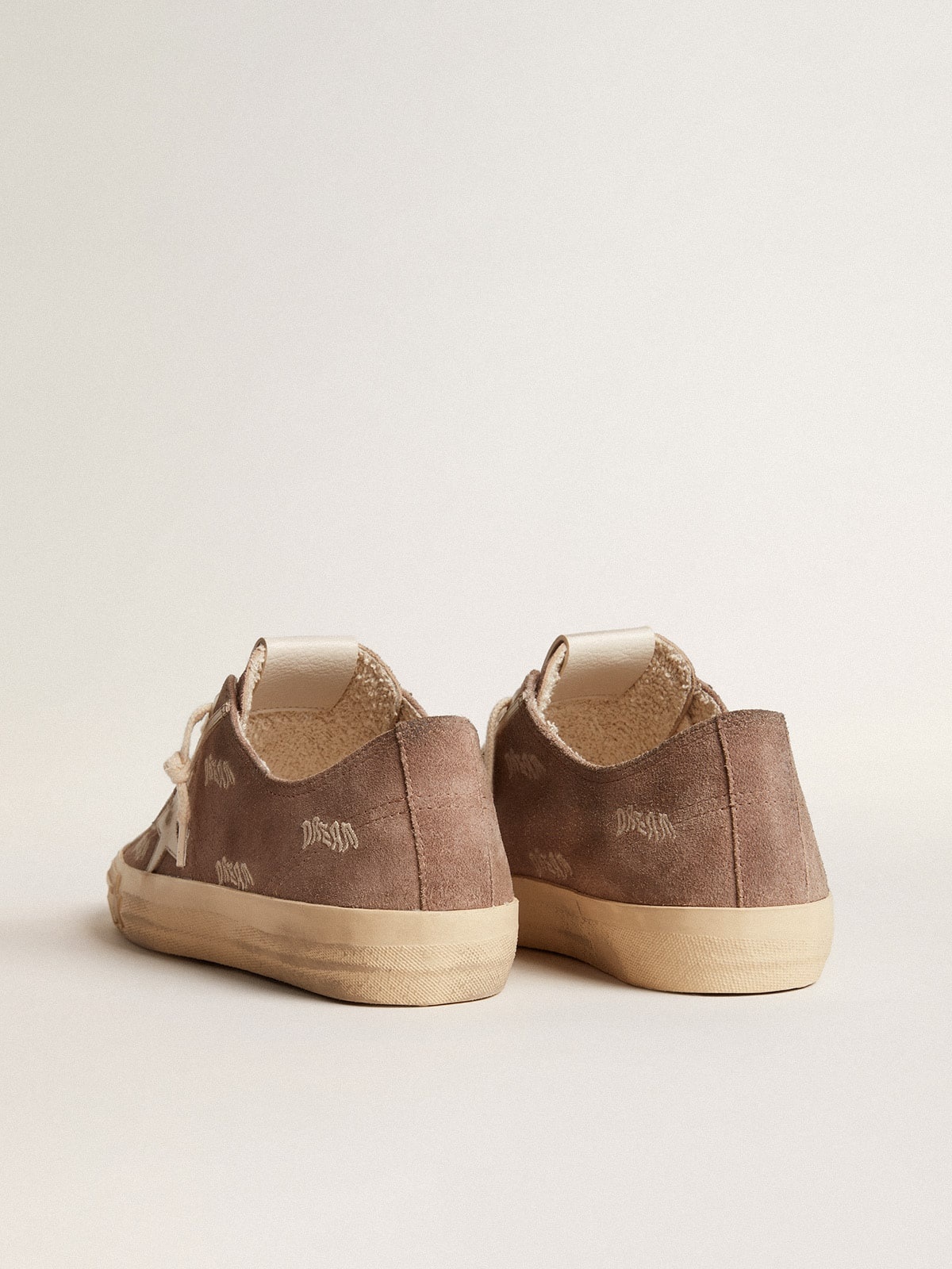 Women's V-Star in dove-gray suede with light gray leather star - 4