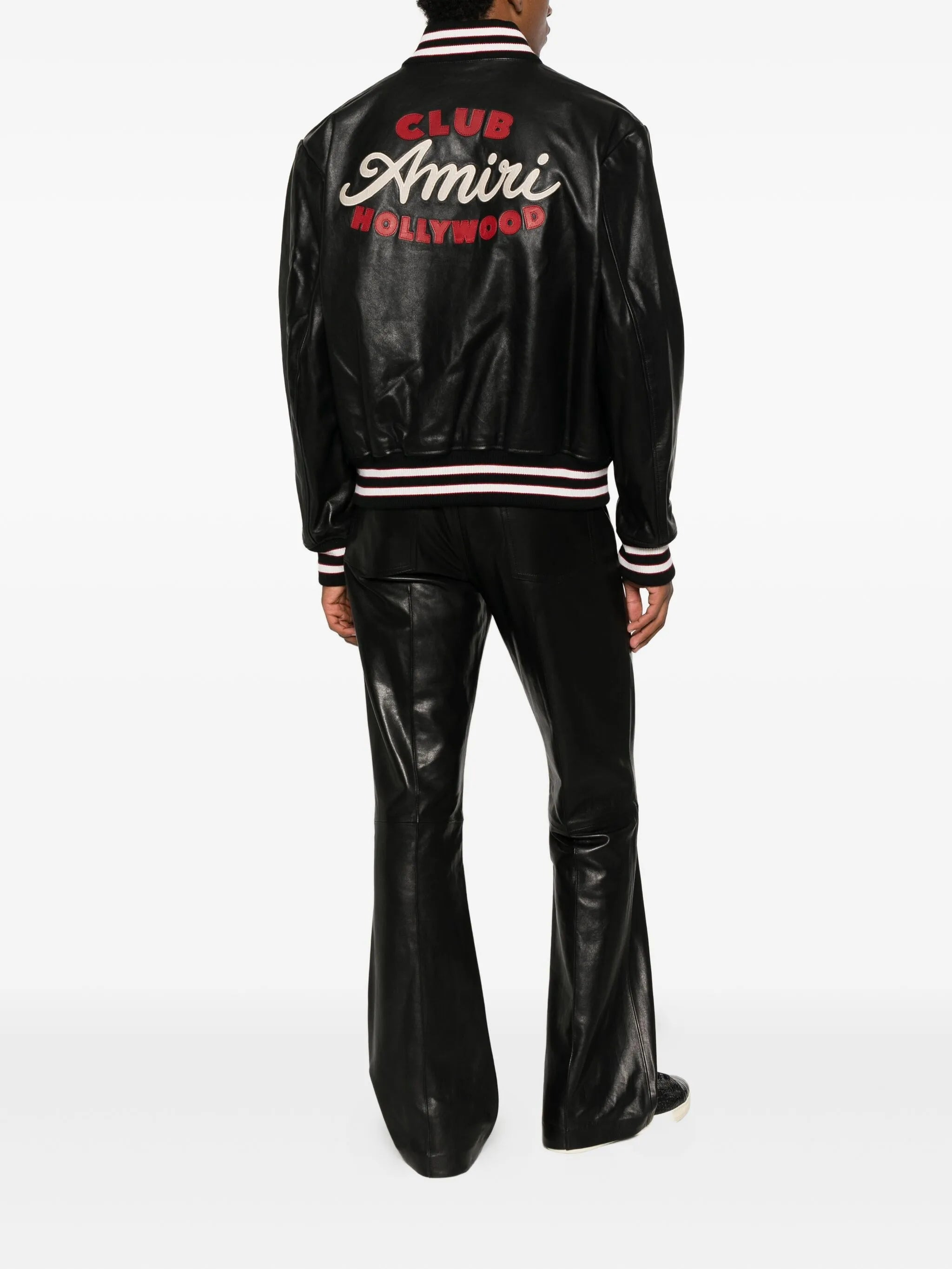 Amiri Embroidered Leather Varsity Jacket - 5