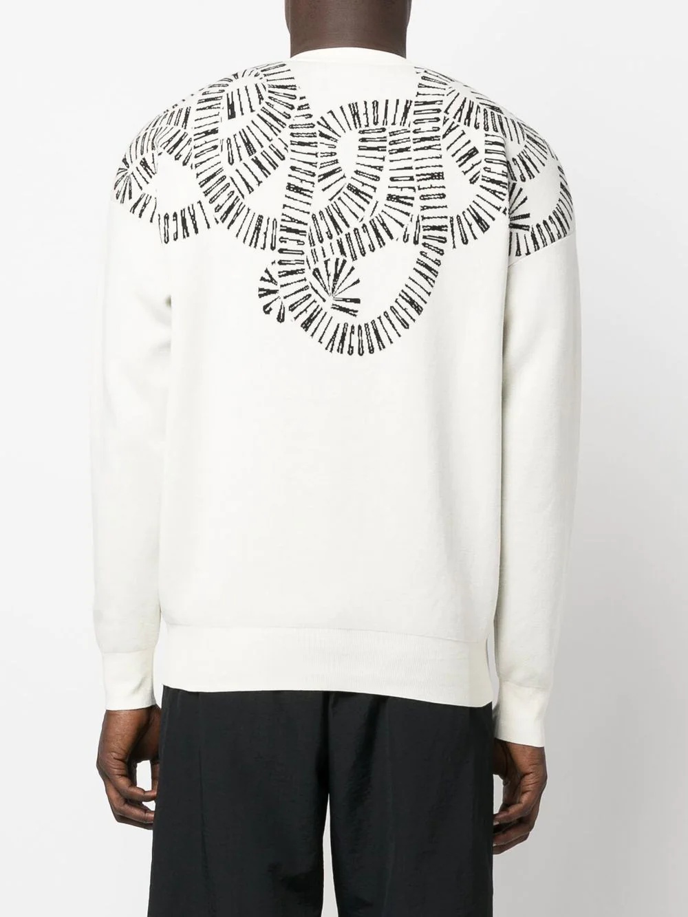 logo-print neckline detail jumper - 4