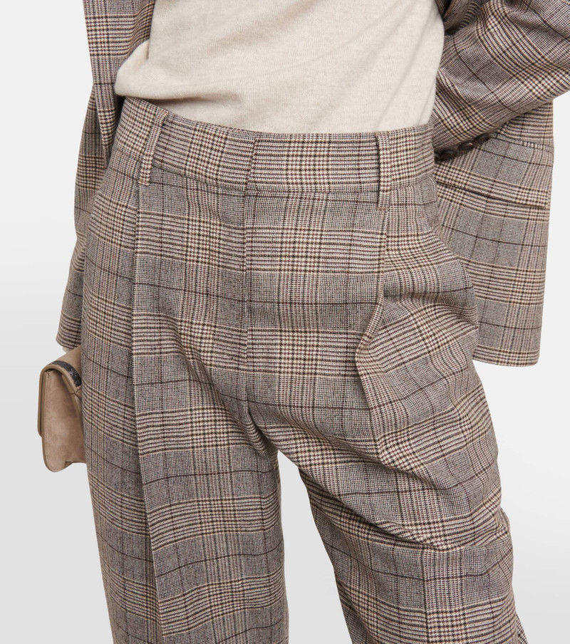 Checked wool and cotton-blend pants 4