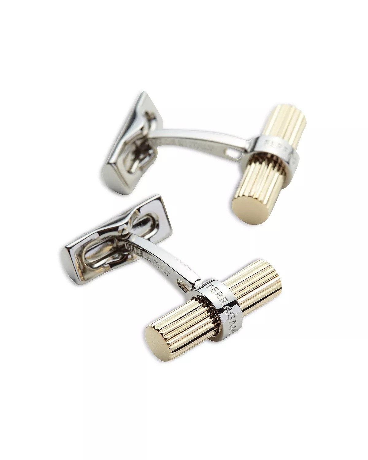 Men's Two Tone Cylindrical Cufflinks - 4
