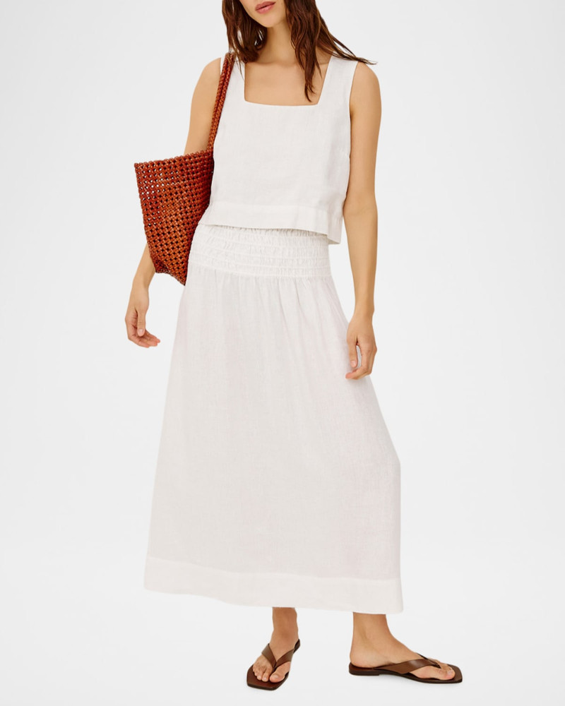 Rails Akira Square-Neck Linen Crop Top outlook