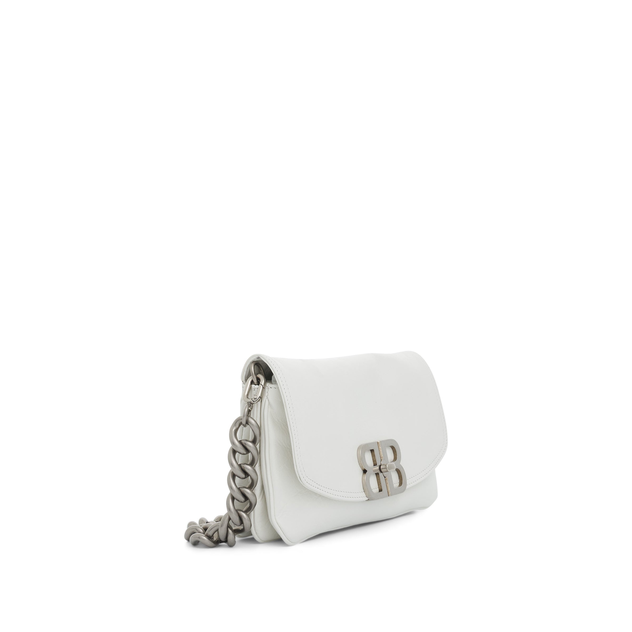 Small BB Soft Flap Bag in Optic White - 4