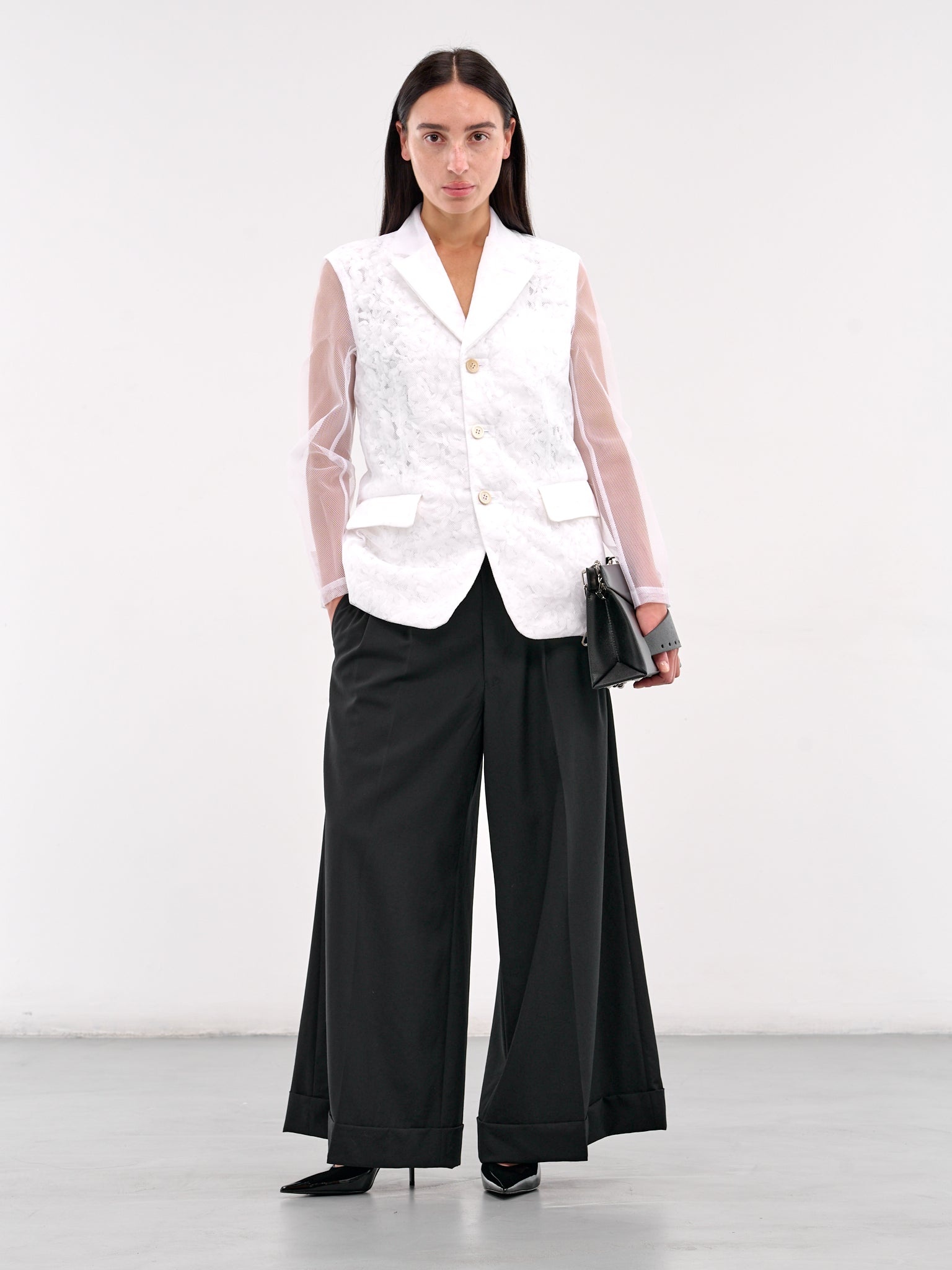 Mesh Layered Floral Blazer - 6