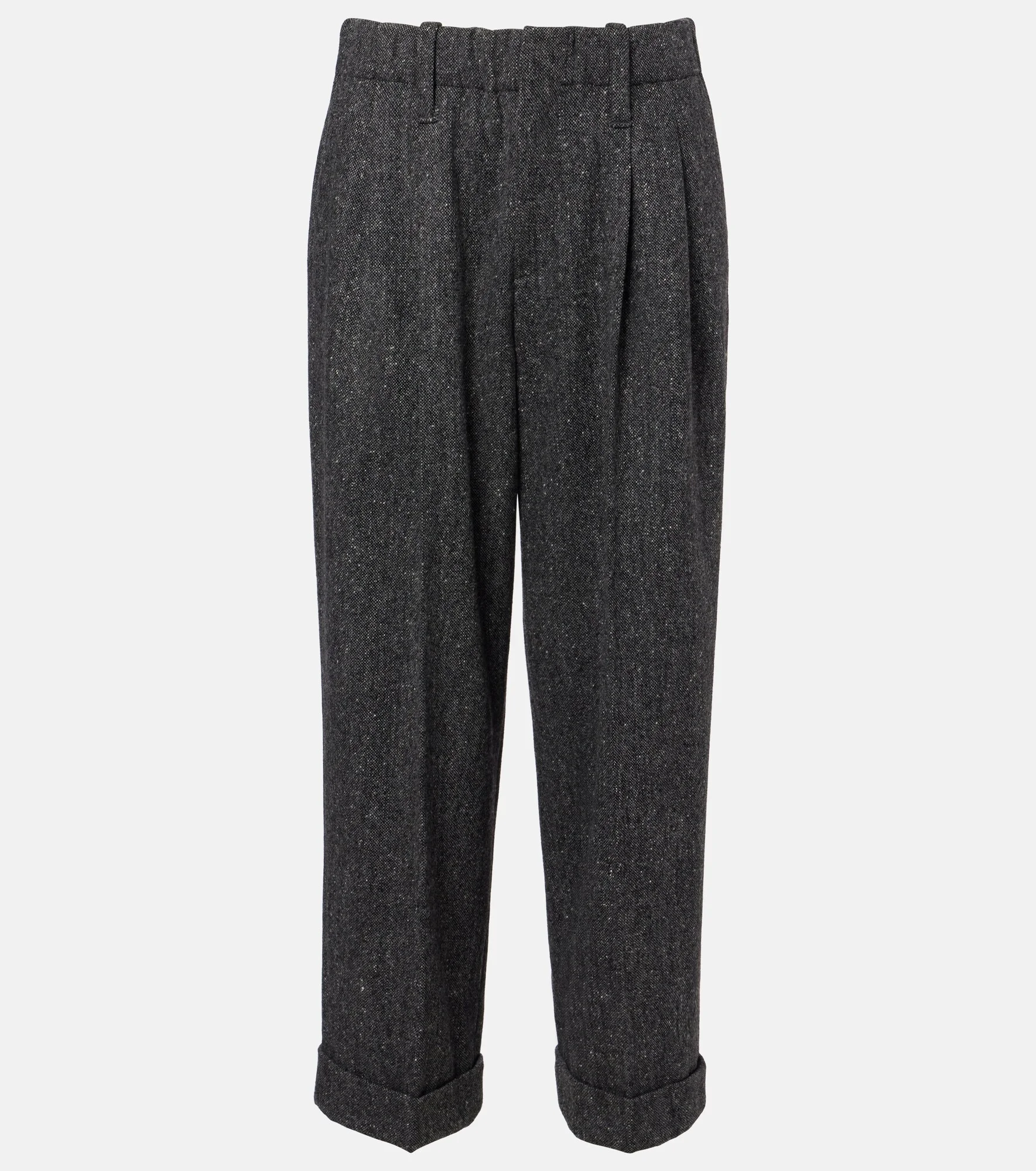 Pleated wool-blend tapered pants - 1