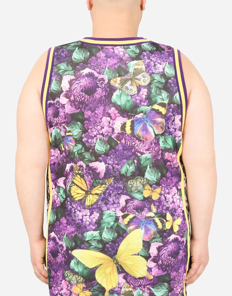 Butterfly-print cotton jersey singlet - 6