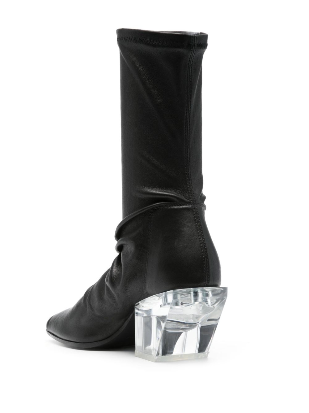 75mm open-toe leather boots - 3
