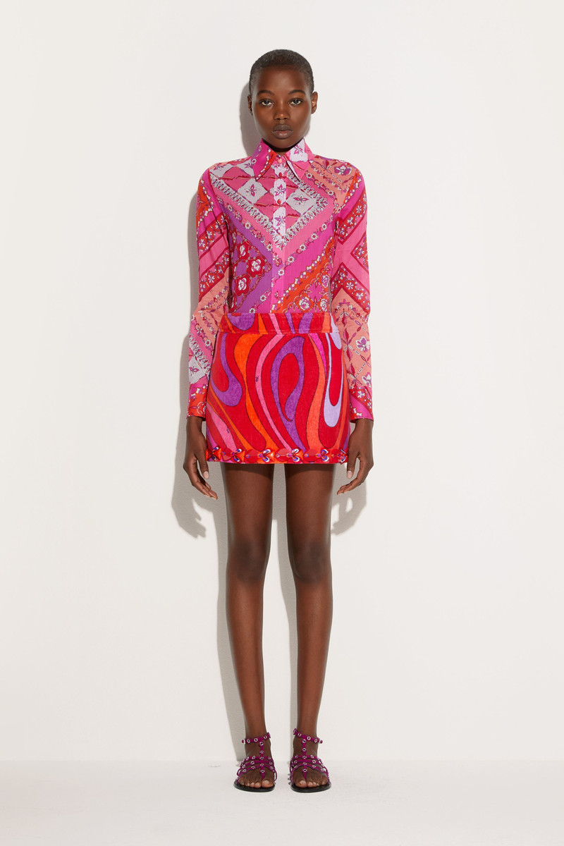 PUCCI MARMO PRINT EMBROIDERED MINISKIRT outlook
