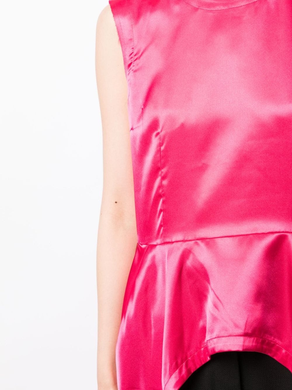 asymmetric-hem satin top - 5