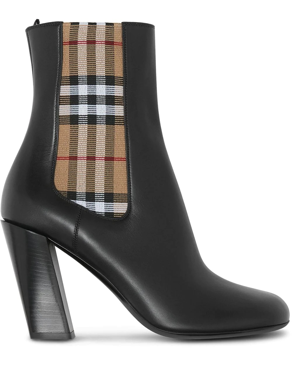 vintage check detail ankle boots - 1