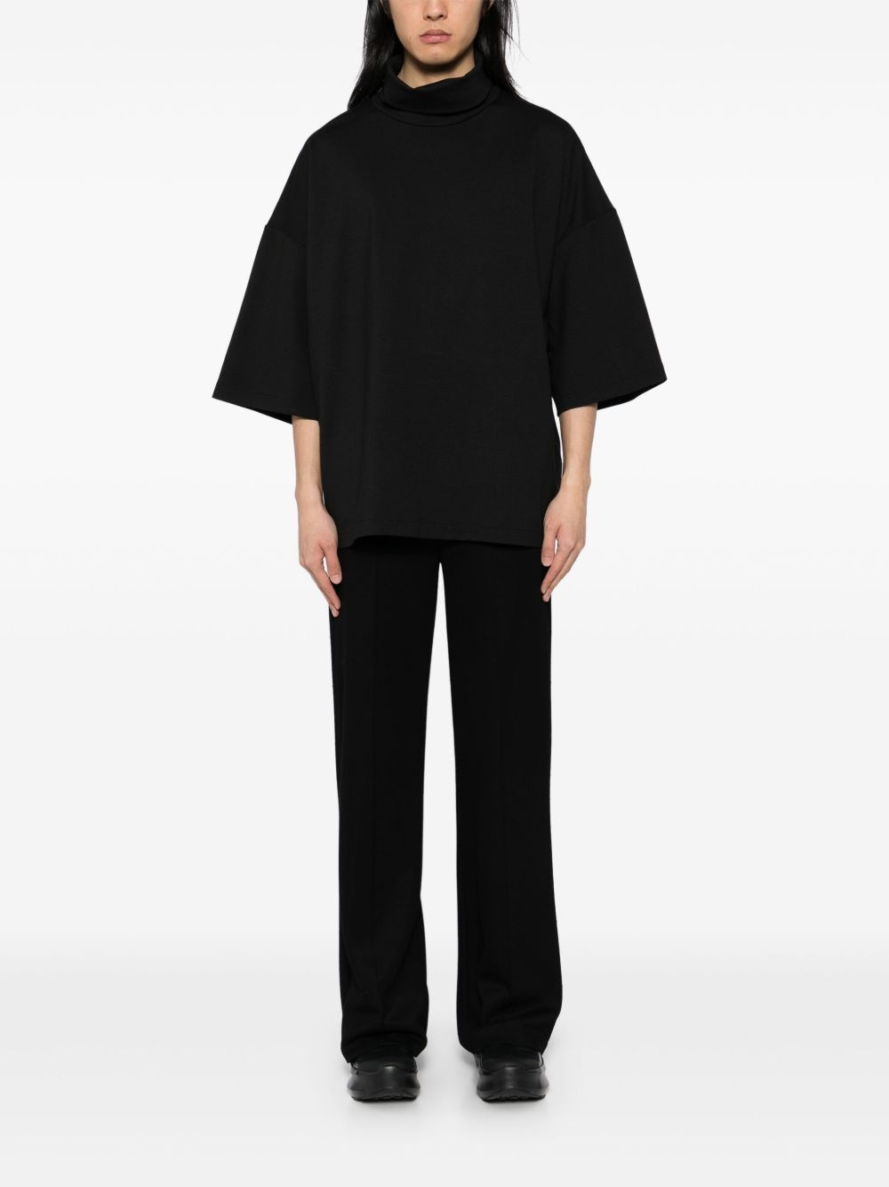 high-neck short-sleeved T-shirt - 2