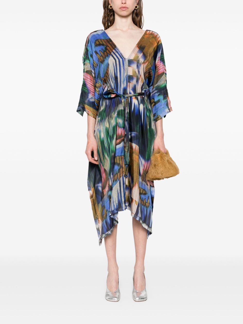 belted midi dress - 2