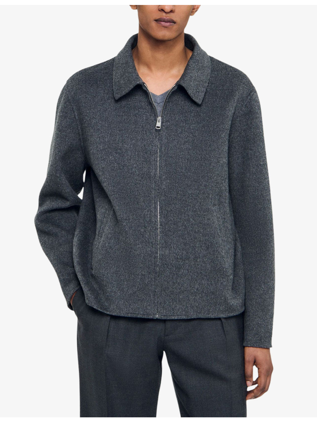 Double-faced long-sleeve wool-blend jacket - 3