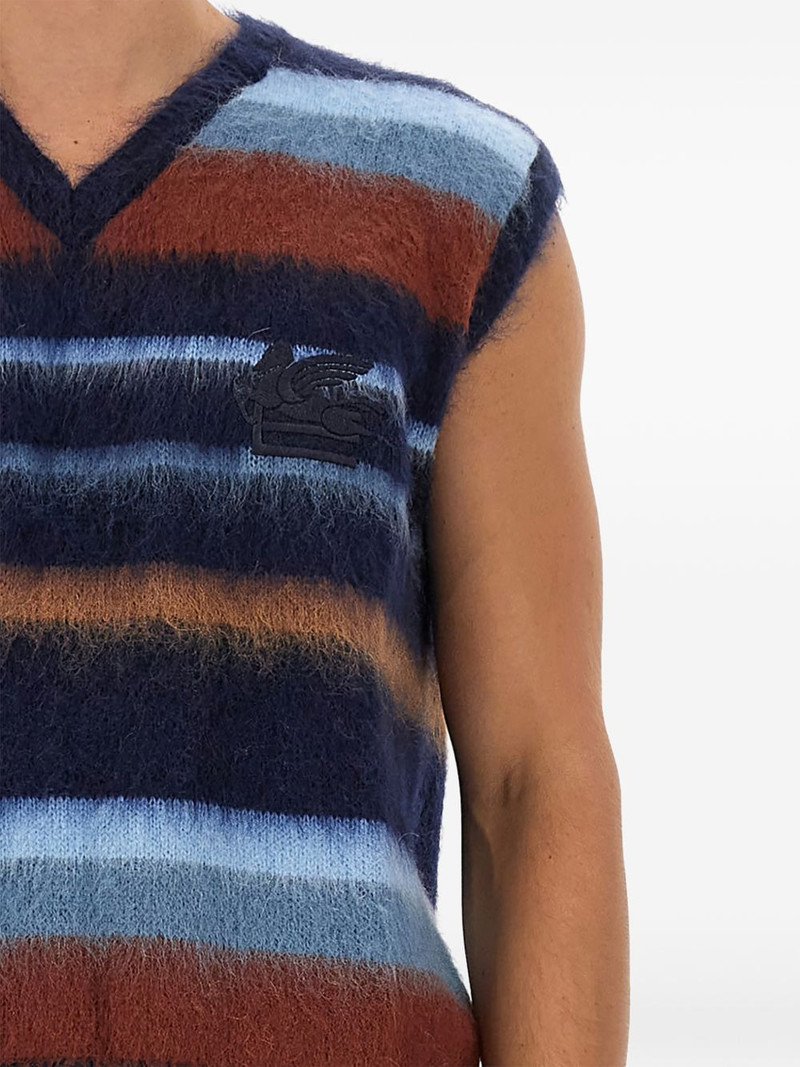Etro striped V-neck vest outlook