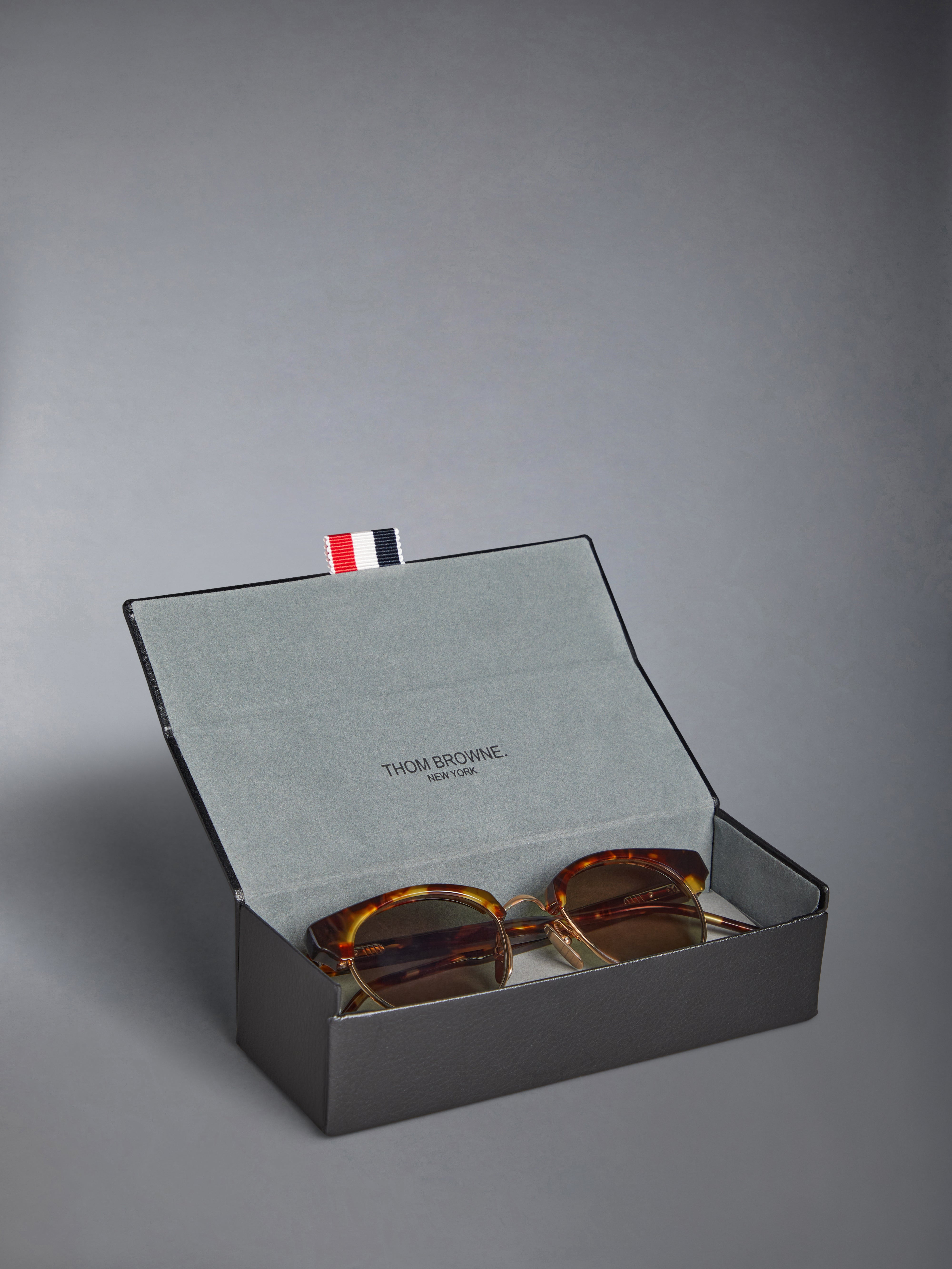 Tortoise Acetate And Titanium Oval Sunglasses - 8