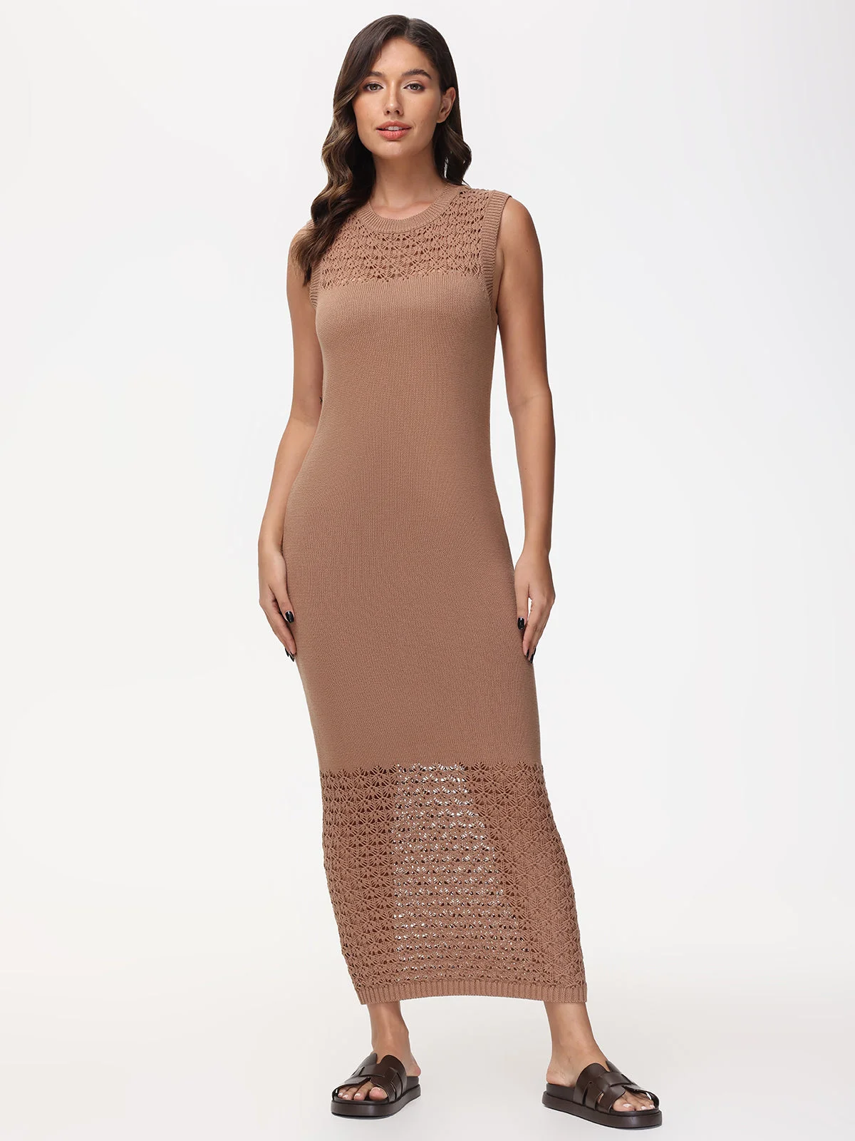 Tori: Cotton Crochet Maxi Dress - 1